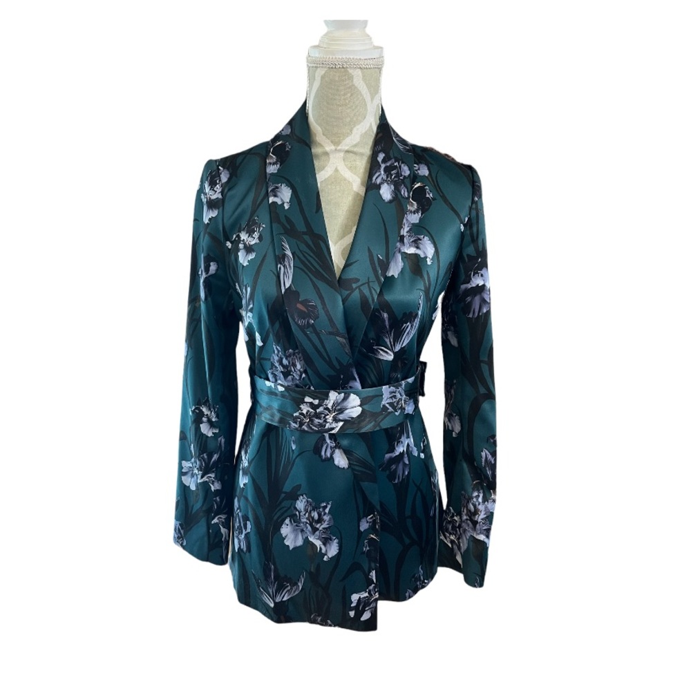 H&M Floral Blazer - Green and White